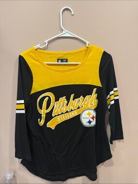 NFL Pittsburgh Steelers Black and Gold Script Long Sleeve Tee